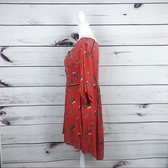 Free People Orange Embroidered Rope High Low Dress - Picture 5 of 7